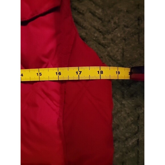 Lands End Womens sz Small Goose Down red Puffer Vest With Hood preppy outdoors - Picture 10 of 12